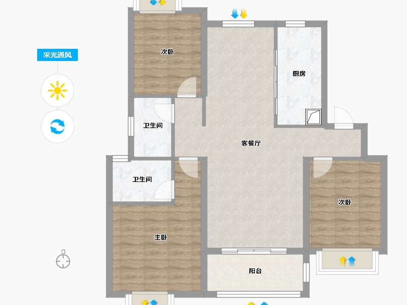 江西省-九江市-美的铂悦府-108.00-户型库-采光通风