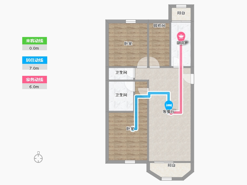 北京-北京市-垡头翠成馨园-69.33-户型库-动静线