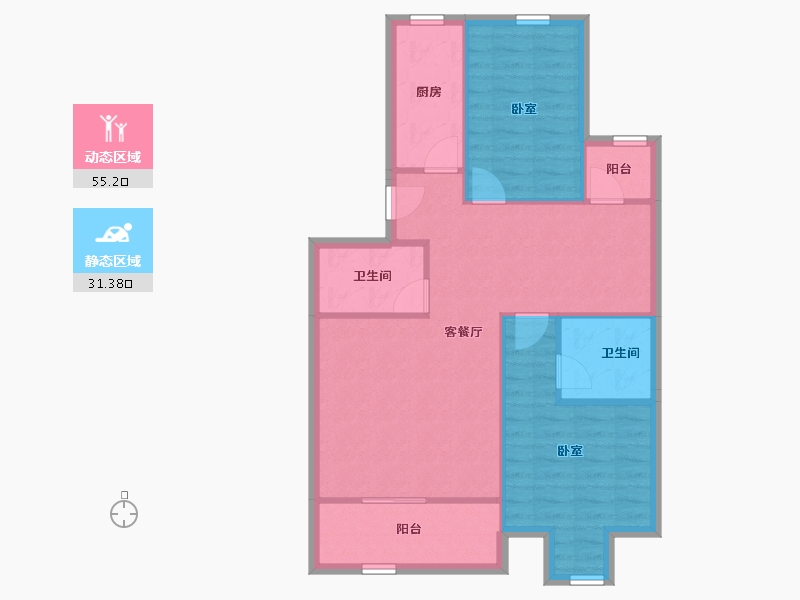 北京-北京市-北京人家-78.42-户型库-动静分区