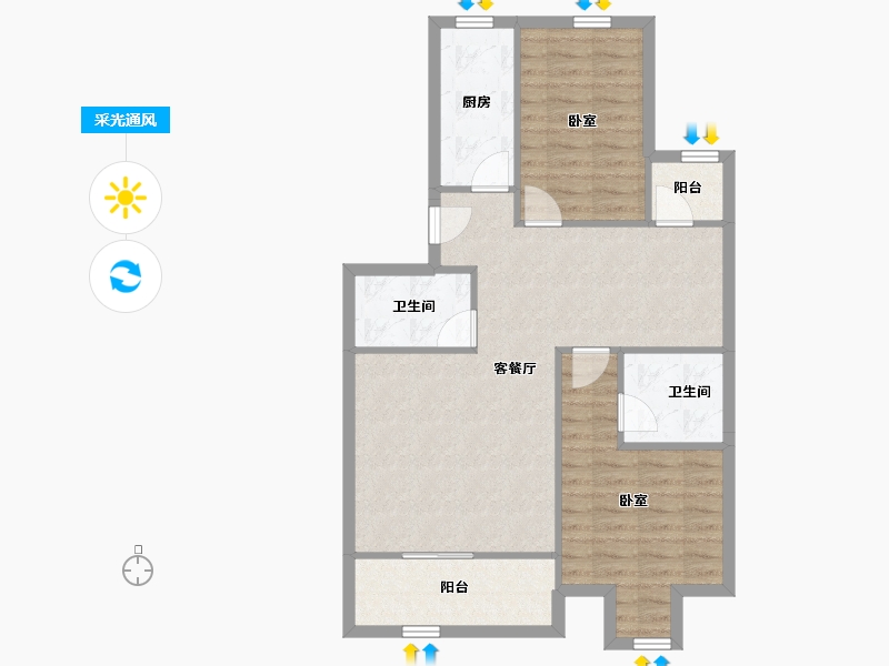 北京-北京市-北京人家-78.42-户型库-采光通风