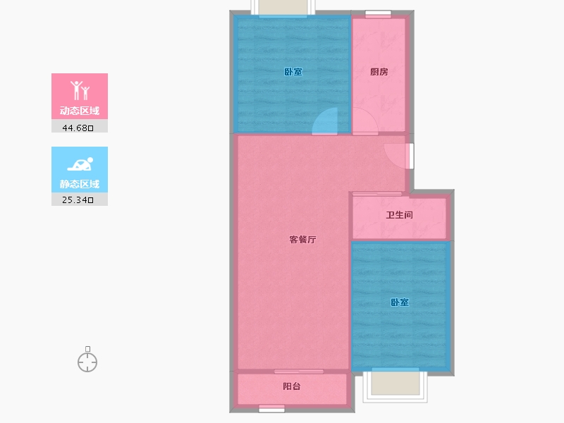 北京-北京市-华馨园-63.71-户型库-动静分区