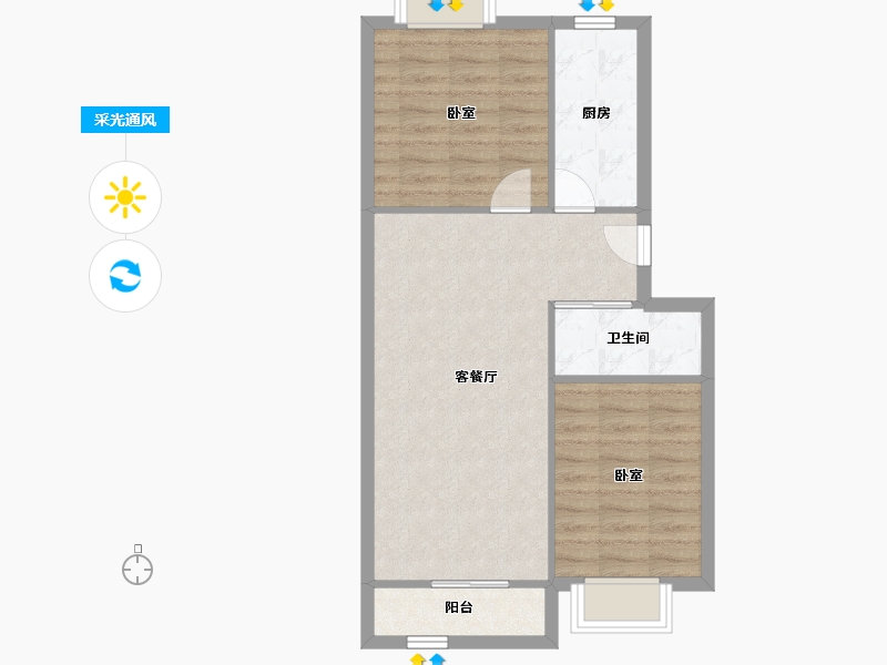 北京-北京市-华馨园-63.71-户型库-采光通风