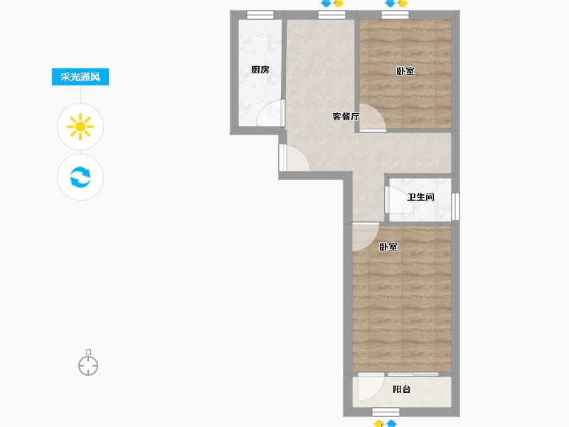 北京-北京市-秀园-43.78-户型库-采光通风