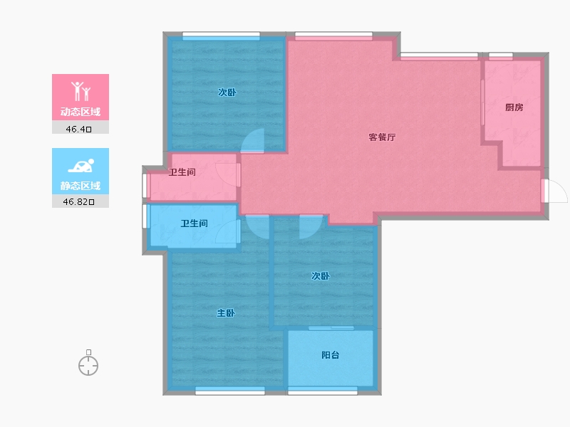 福建省-福州市-大洋鹭洲龙园-85.00-户型库-动静分区