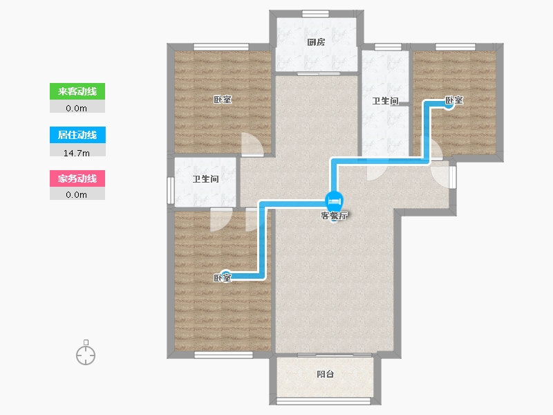 陕西省-宝鸡市-轩苑世家星城-102.78-户型库-动静线