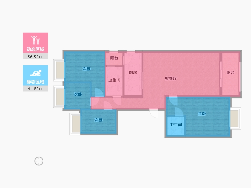 广东省-肇庆市-恒大御景湾-112.80-户型库-动静分区