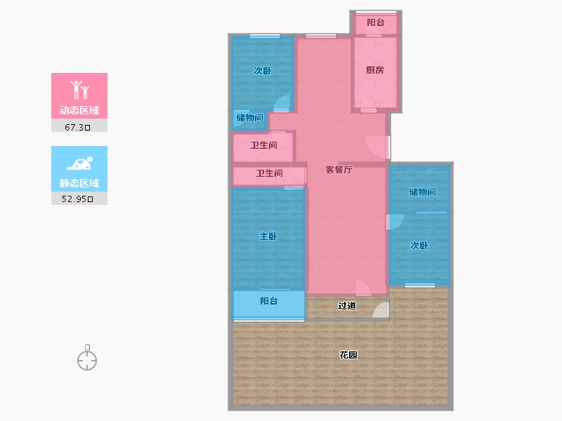 北京-北京市-龙禧苑二区-157.86-户型库-动静分区