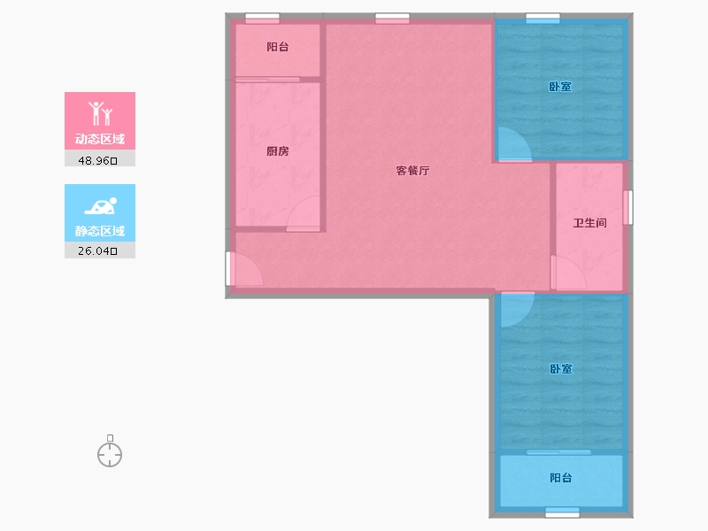 北京-北京市-垡头翠成馨园-68.19-户型库-动静分区