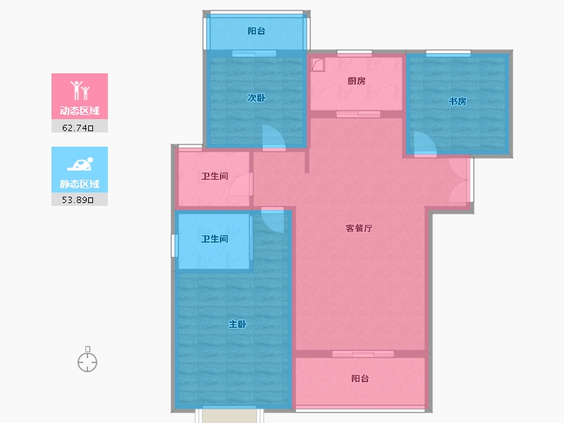 陕西省-宝鸡市-新城家园-104.27-户型库-动静分区