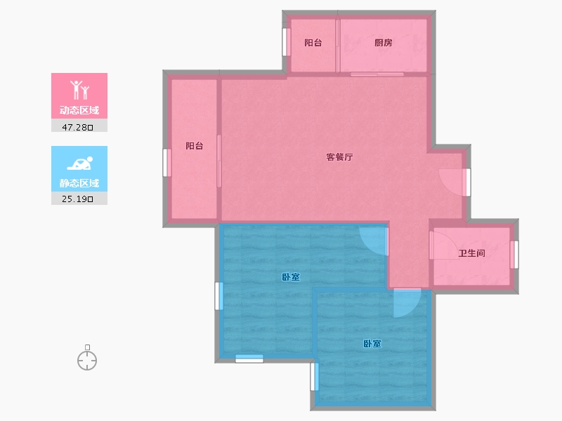 北京-北京市-垡头翠成馨园-65.63-户型库-动静分区