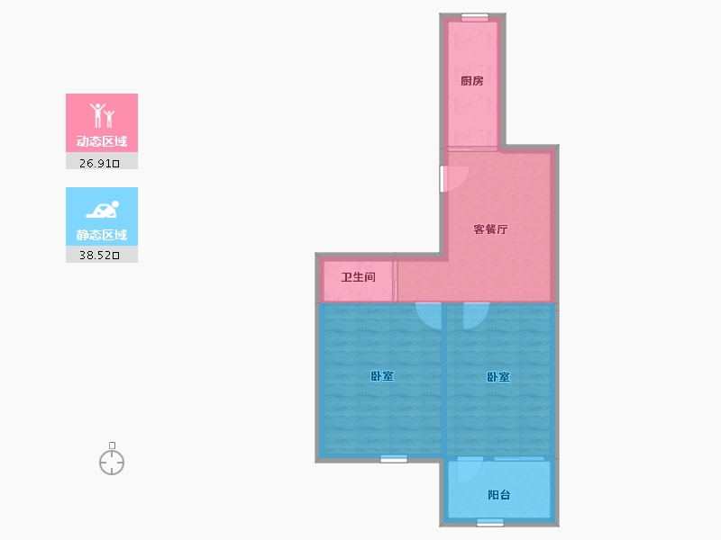 北京-北京市-慧华苑-59.17-户型库-动静分区