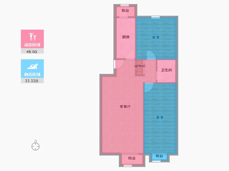 北京-北京市-沁春家园-74.00-户型库-动静分区