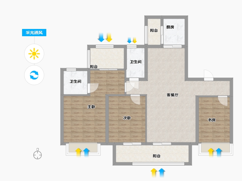 广西壮族自治区-柳州市-联发君悦朝阳-109.96-户型库-采光通风