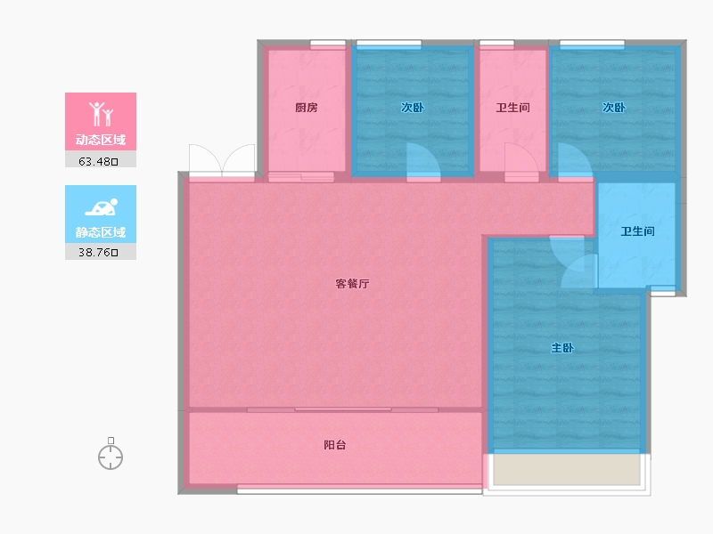 河南省-安阳市-元泰清华园-96.80-户型库-动静分区