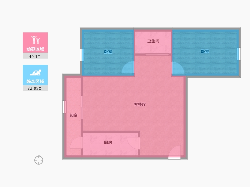 北京-北京市-垡头翠成馨园-65.68-户型库-动静分区