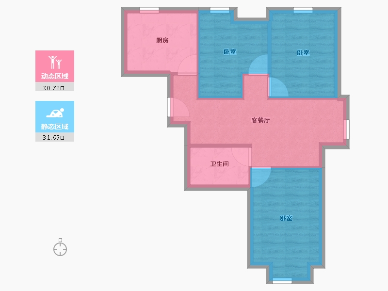 北京-北京市-广安康馨家园南区-55.68-户型库-动静分区