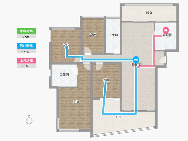 重庆-重庆市-雅居乐国际花园-145.22-户型库-动静线