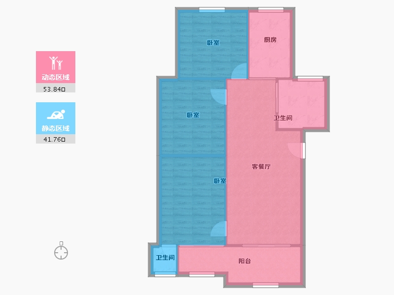 福建省-厦门市-沧一小区-87.91-户型库-动静分区