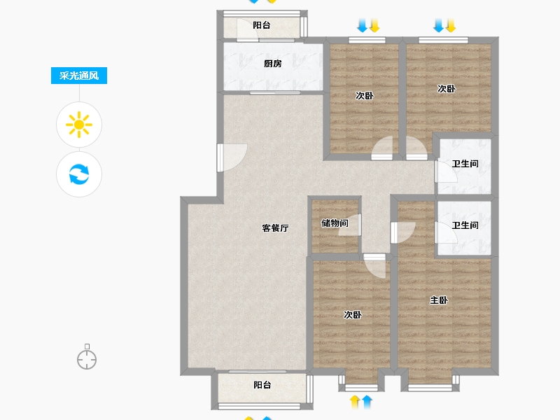 北京-北京市-清岚花园-122.04-户型库-采光通风