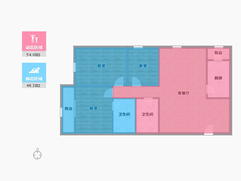 北京-北京市-建欣苑-91.81-户型库-动静分区