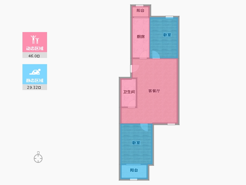 北京-北京市-龙腾苑六区-68.29-户型库-动静分区