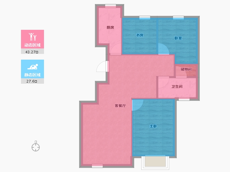 北京-北京市-和成璟园-63.85-户型库-动静分区