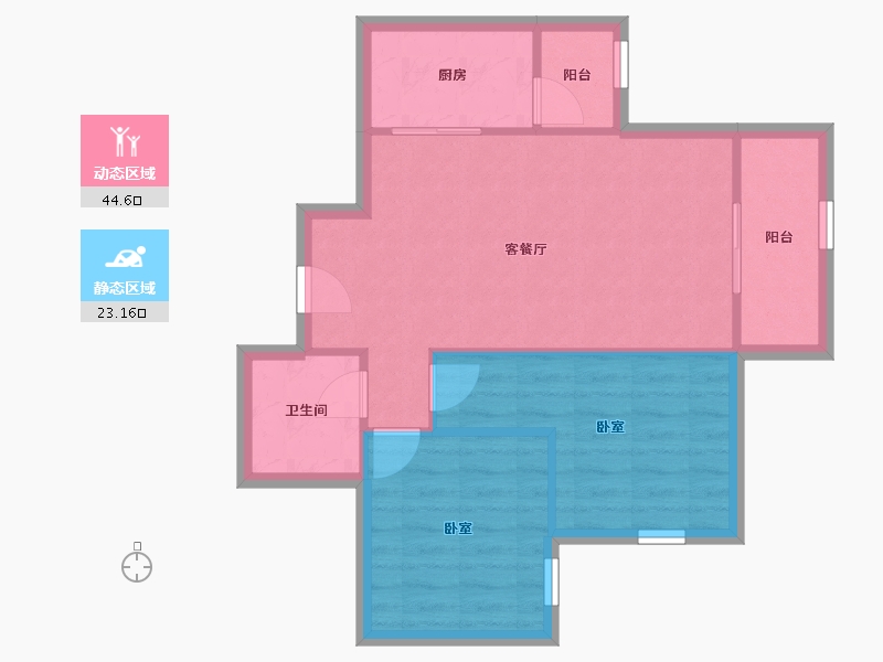 北京-北京市-垡头翠成馨园-61.23-户型库-动静分区