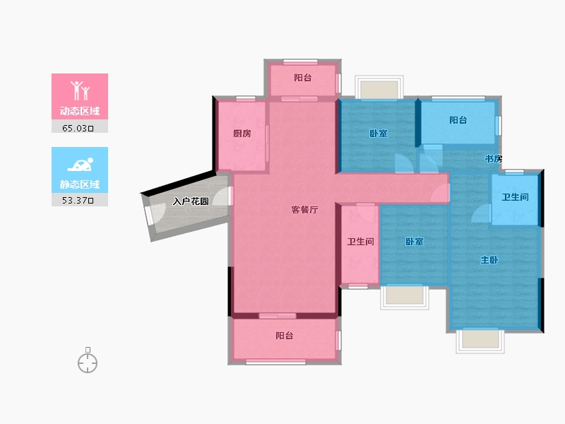 广东省-云浮市-泰德花园-104.06-户型库-动静分区