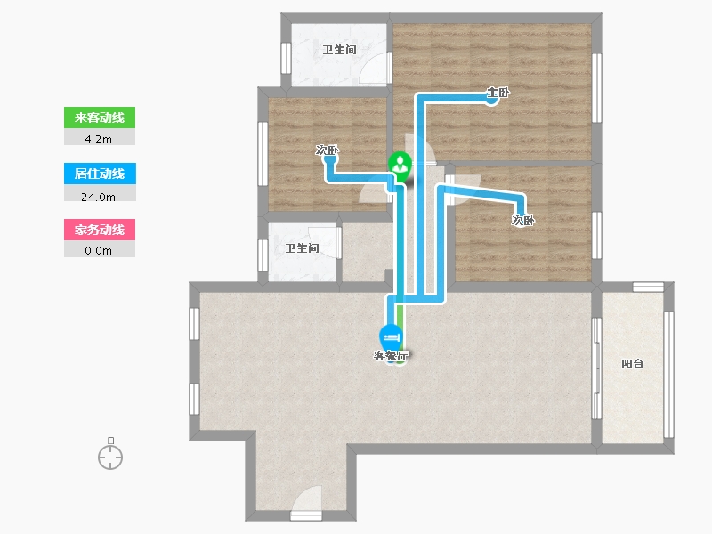 江苏省-徐州市-江苏省徐州市丰县凤城镇张五楼十三期-95.50-户型库-动静线