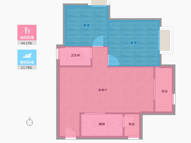 广东省-佛山市-中海金沙湾-59.76-户型库-动静分区