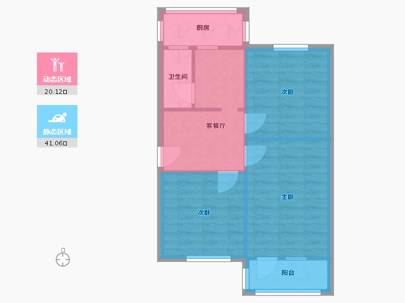 四川省-成都市-王家塘街11号院-52.00-户型库-动静分区