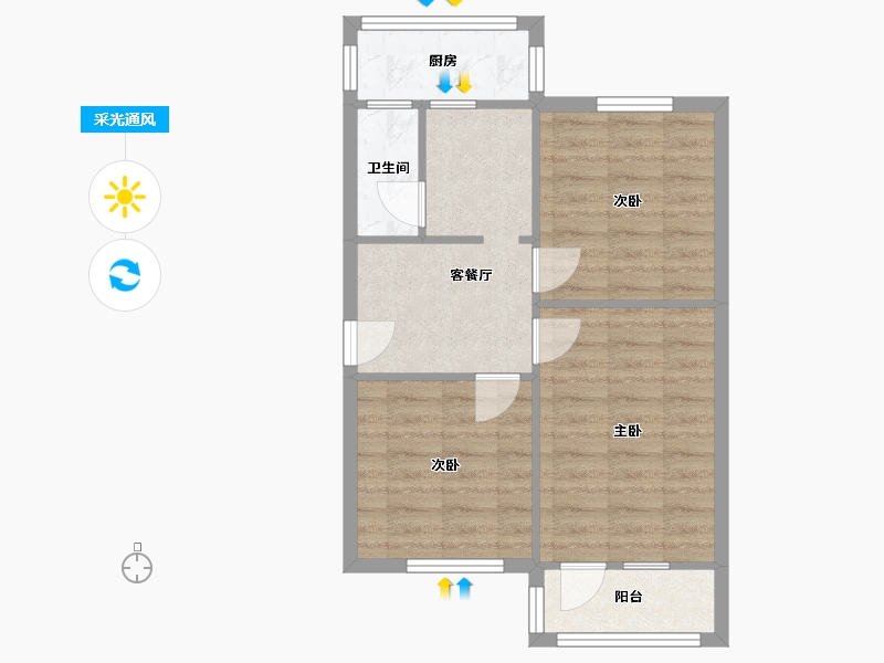 四川省-成都市-王家塘街11号院-52.00-户型库-采光通风