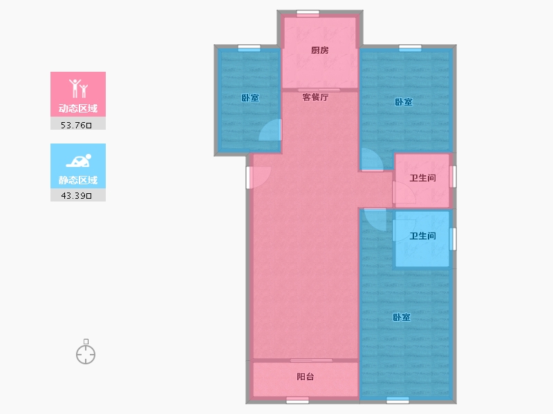 北京-北京市-碧波园-88.91-户型库-动静分区