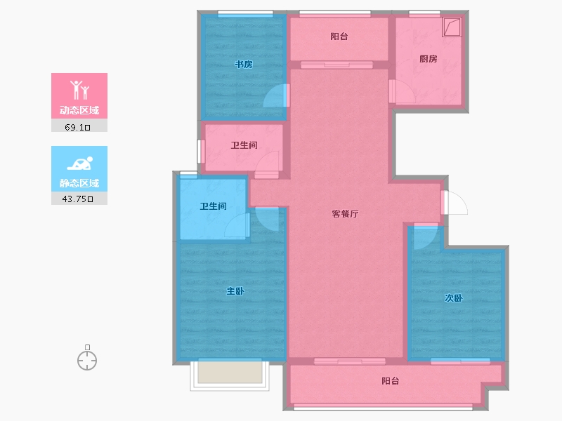 浙江省-嘉兴市-上源华庭-120.00-户型库-动静分区