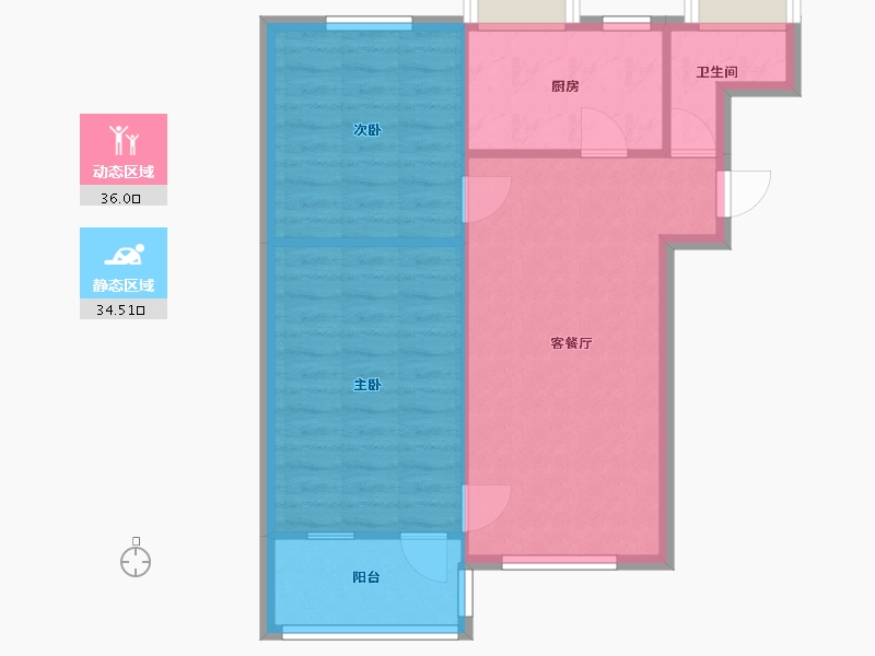 山东省-济南市-三里庄小区-69.96-户型库-动静分区