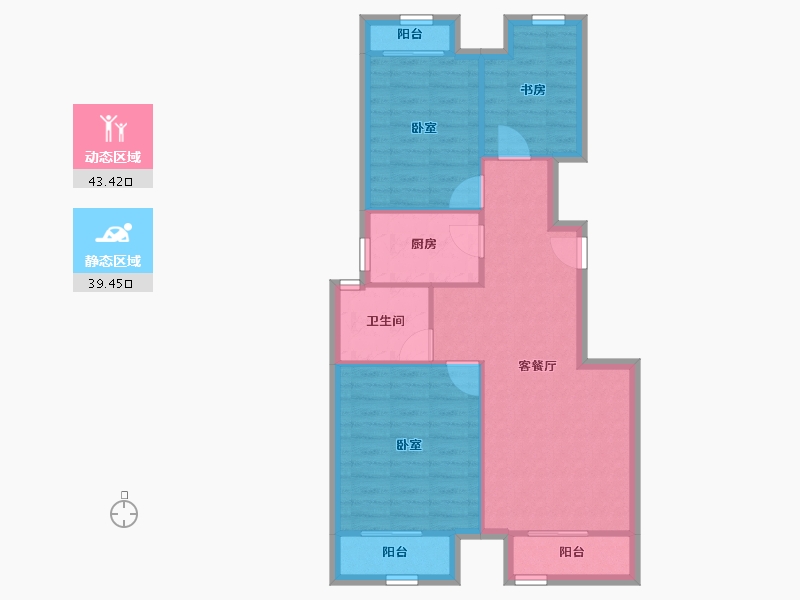 北京-北京市-中海国际公馆北区-74.88-户型库-动静分区