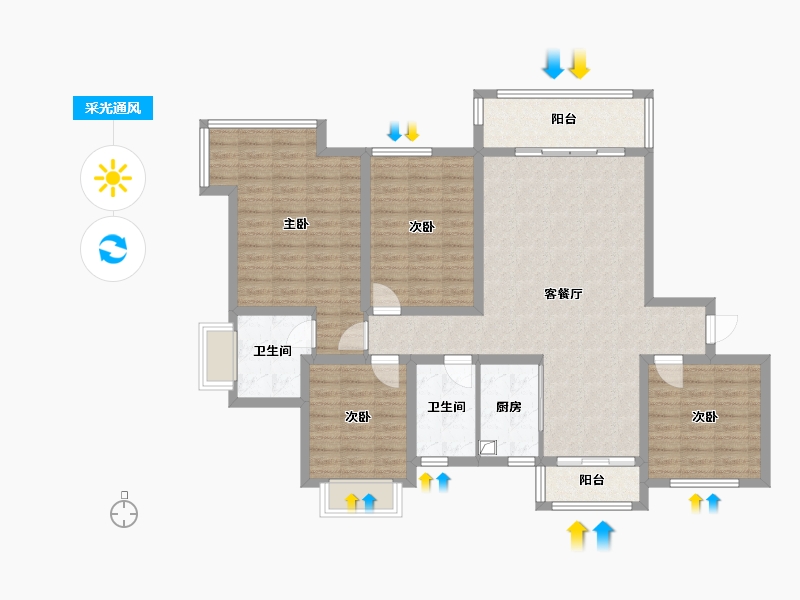 河南省-信阳市-龙湖新天地-116.00-户型库-采光通风