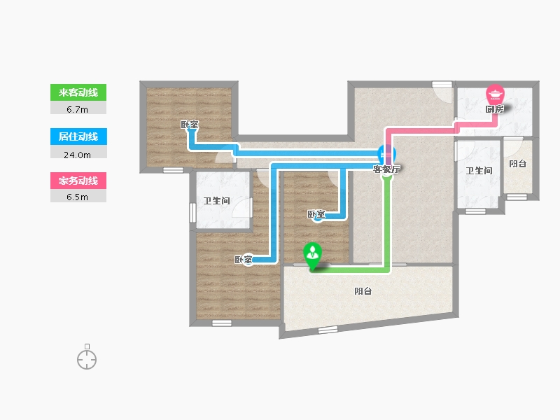 重庆-重庆市-雅居乐国际花园-102.37-户型库-动静线