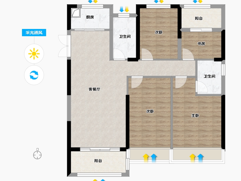 浙江省-丽水市-天悦湾-129.00-户型库-采光通风