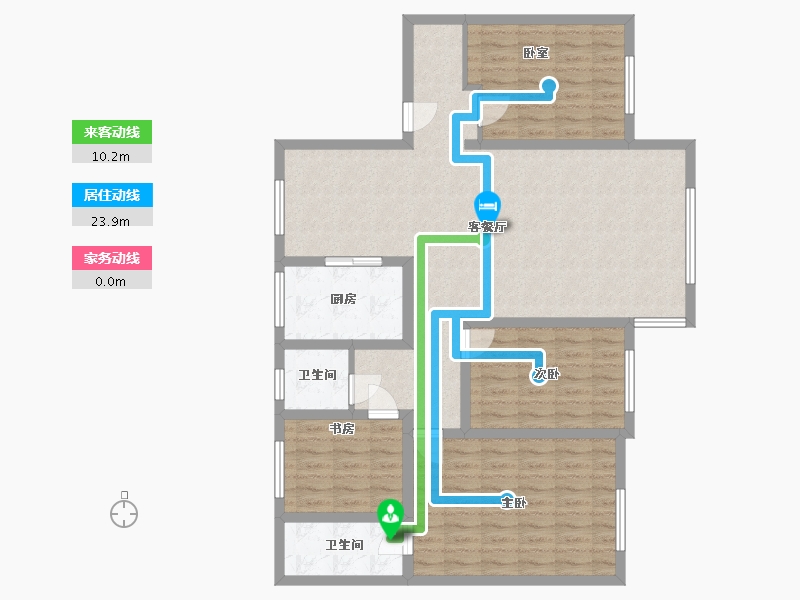 甘肃省-张掖市-蓝山公馆-124.00-户型库-动静线