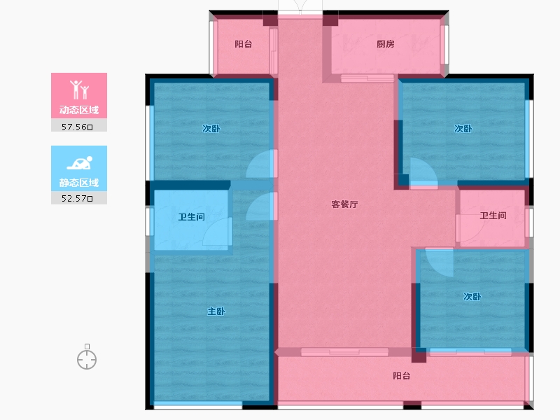 四川省-内江市-隆城锦翠二期-101.00-户型库-动静分区