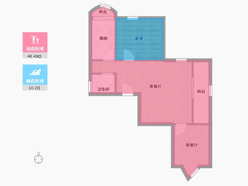 福建省-厦门市-金鸡亭花园小区-50.71-户型库-动静分区