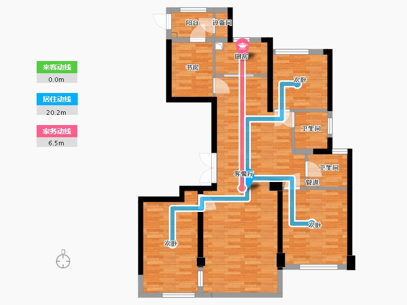 浙江省-温州市-泰顺华鸿中央广场-94.14-户型库-动静线