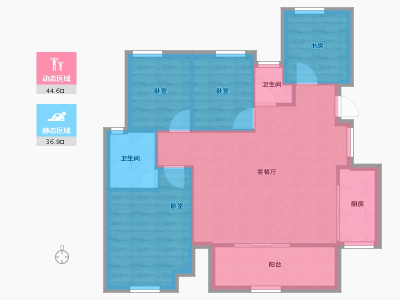 广东省-佛山市-万科金御华府-73.76-户型库-动静分区