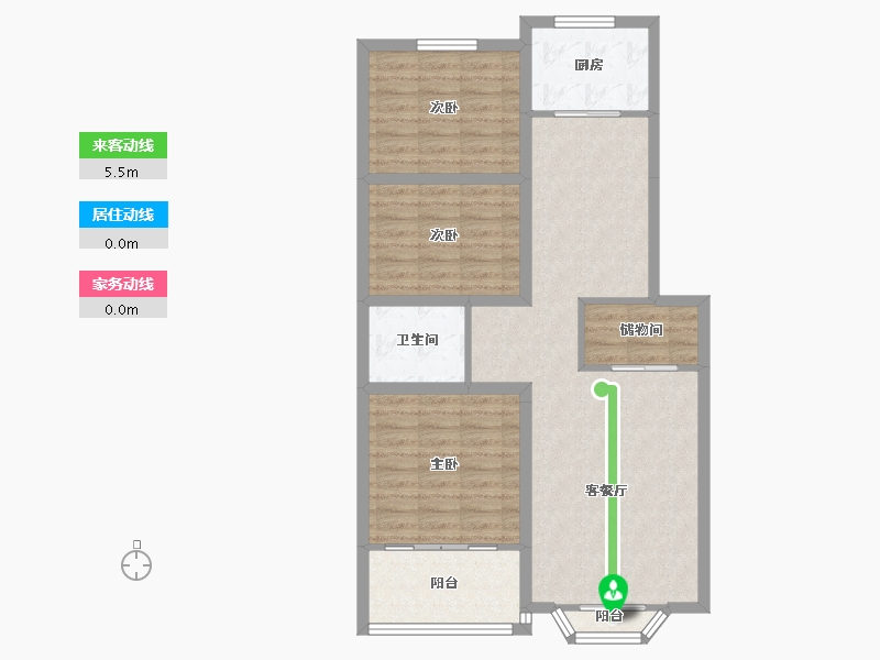 北京-北京市-碧波园-87.53-户型库-动静线