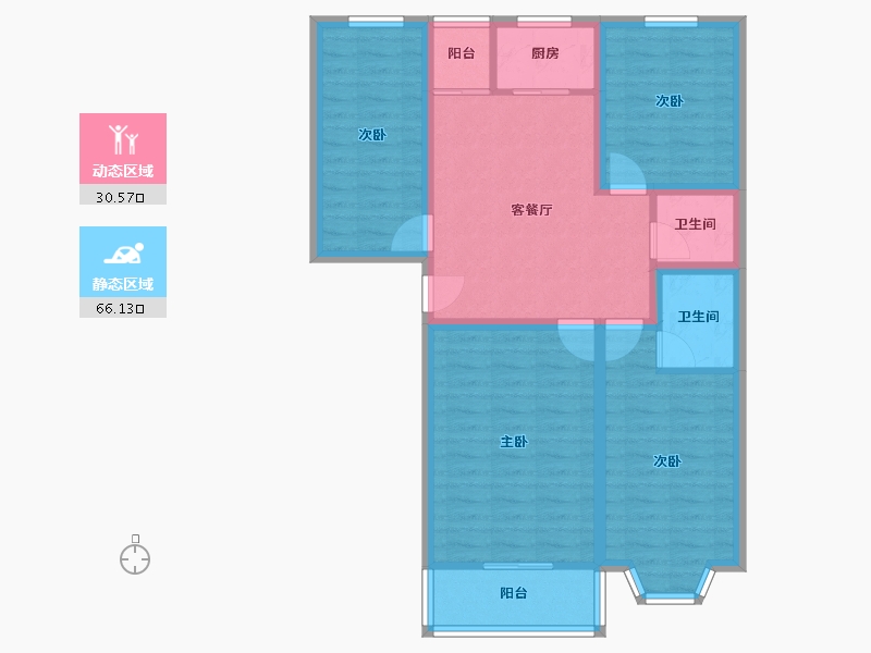 北京-北京市-碧波园-85.81-户型库-动静分区