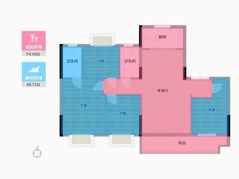 福建省-福州市-平潭世茂璀璨熙湖-92.31-户型库-动静分区