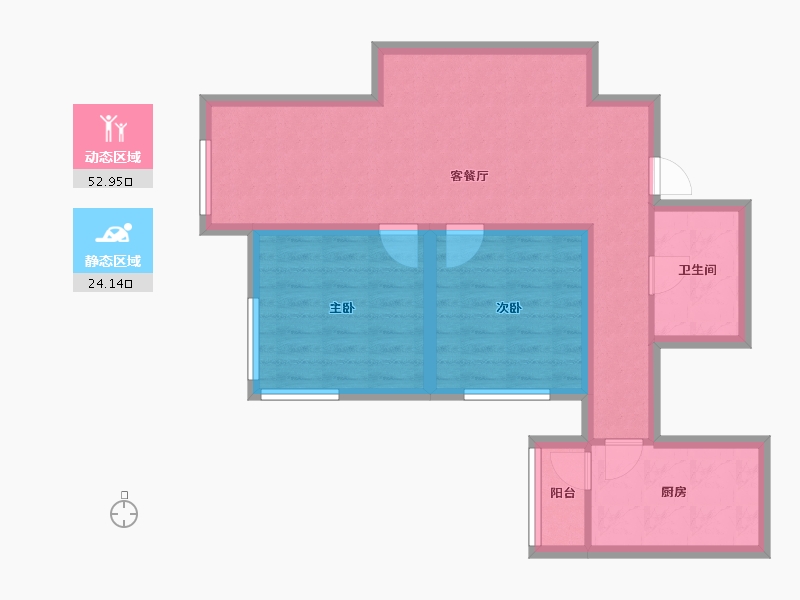 北京-北京市-垡头翠成馨园-68.12-户型库-动静分区