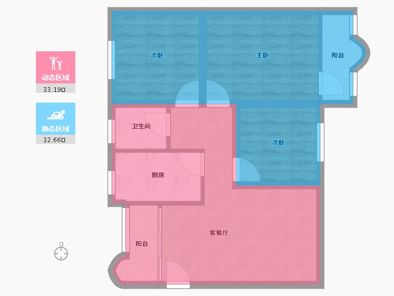 福建省-厦门市-金鸡亭花园小区-57.88-户型库-动静分区