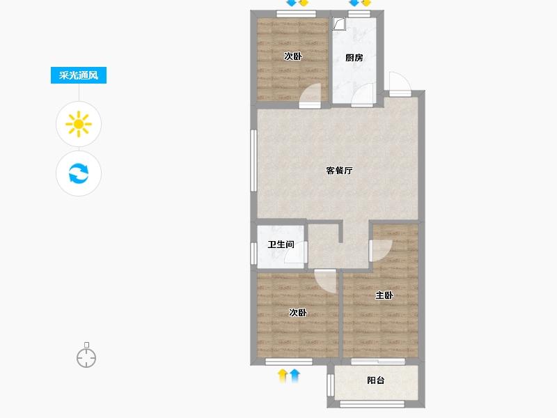 福建省-福州市-融信海纳新潮-73.12-户型库-采光通风